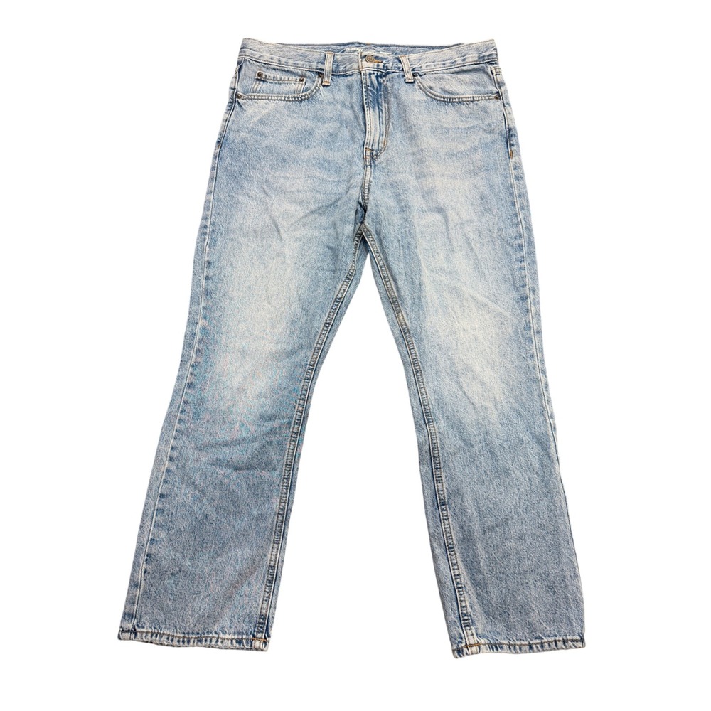 Old Navy Mens Straight Leg Jeans 36x30 Light Wash Blue 100% Cotton Denim - Picture 2 of 9